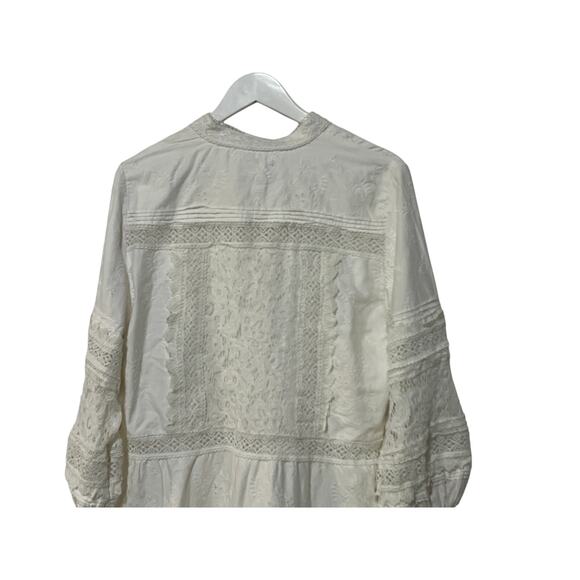 ALICE AND OLIVIA XLARGE CALIN TIERED LACE MINI DRESS OFF WHITE MSRP $495 - Picture 11 of 16